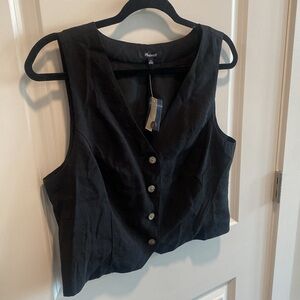 NWT Madewell Black Vest, Size 12